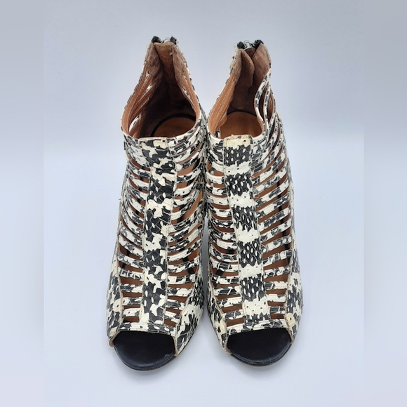 Rebecca Minkoff Sydney Snake Print Cage Wedge Sandal Size 7. - Picture 7 of 14